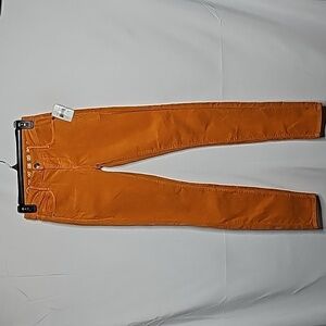 NWT Earnest Sewn Esra cord corduroy Amber mustard orange mid rise skinny jean 25